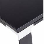 Bureau droit design BOUNY en bois pieds blancs (160 X 80 cm) (noir)