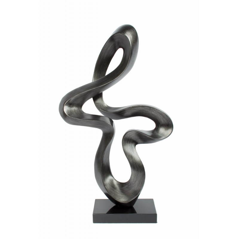 Statue sculpture décorative design SPIRALE en résine (gris anthracite) - image 26450