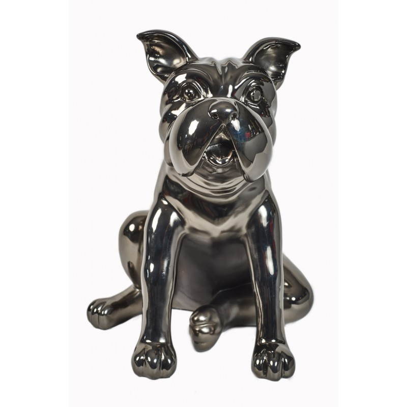 Estatuilla diseño escultura decorativa perro resina (gris oscuro) - image 26452