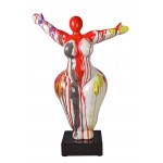 Statuette sculpture décorative design RONDEUR en résine (multicolore)