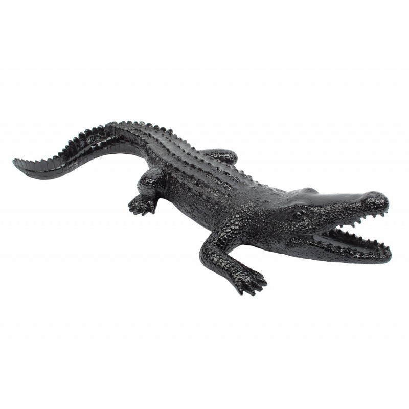 Estatua de diseño escultura decorativa cocodrilo en resina (negro) - image 26460