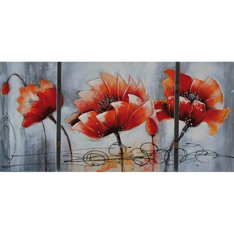 Table painting floral LOTUS 