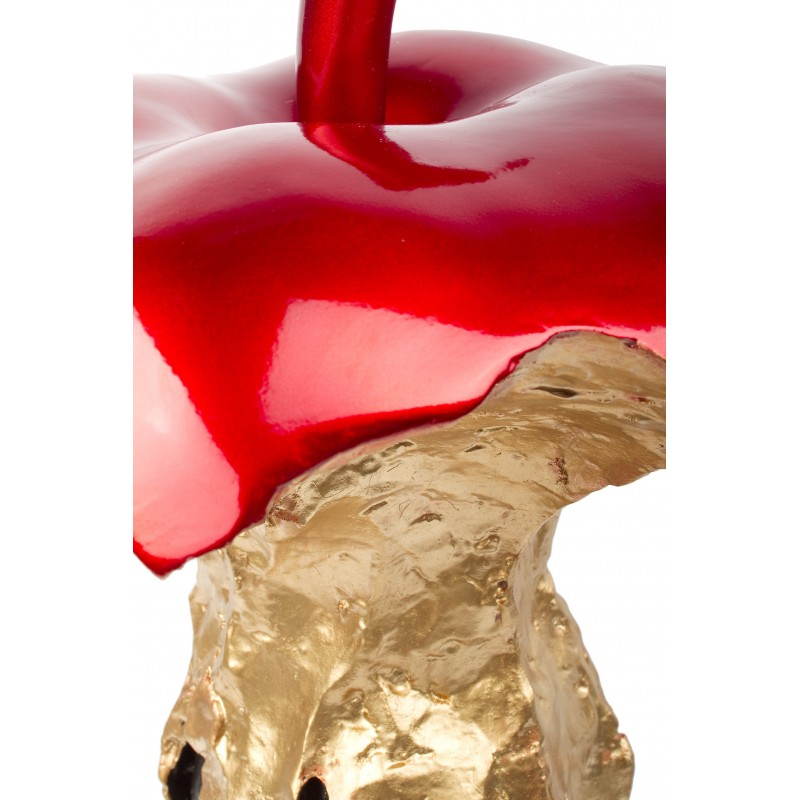 Statuette sculpture décorative design TROGNON DE POMME en résine (doré, rouge) - image 26746