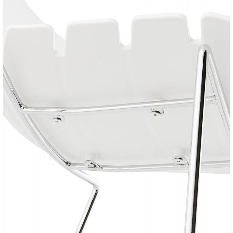 Tabouret de bar mi-hauteur design BRIO en polypropylène (blanc) - image 27588