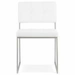 Gesteppt und gepolstert Design Stuhl BOUTON (weiß)