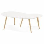 Coffee tables design oval nesting GOLDA in wood and oak (white)
