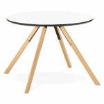 Table de repas ronde scandinave BIBA en bois et hêtre (Ø 100 cm) (blanc)