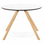 Round table Scandinavian BIBA in wood and beech (Ø 100 cm) (white)