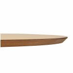 Tavolo design rotondo TRECCIA in legno e metallo cromato (Ø 120 cm) (naturale, metallo cromato)
