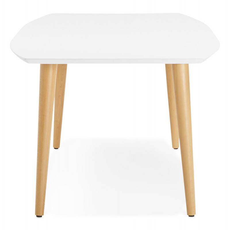 Tavolo da pranzo rettangolare stile scandinavo con estensioni in legno TRINE (bianco) - image 28182