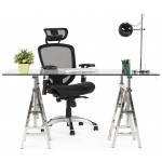 Design e moderno ufficio sedia ergonomica in tessuto AXEL (nero)