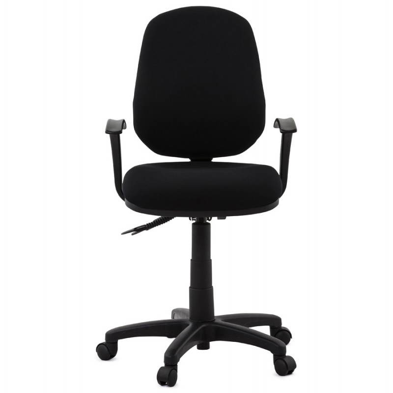 Chaise de bureau ergonomique à roulettes BELOU en tissu (noir) - image 28331