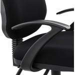Chaise de bureau ergonomique à roulettes BELOU en tissu (noir)