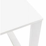 Bureau droit design ANTOUL en bois et métal (150 X 70 cm) (blanc brillant)