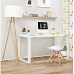 Proprio ufficio design ANTOUL in legno e metallo (150 X 70 cm) (bianco lucido)