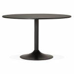 Table de bureau ou repas design ronde ASTA en bois et métal peint (Ø 120 cm) (noir)