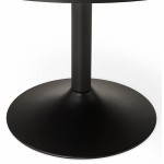 Table de bureau ou repas design ronde ASTA en bois et métal peint (Ø 120 cm) (noir)