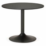 Esstisch oder Schreibtisch runden Design NILS Holz und Metall lackiert (O 90 cm) (schwarz)