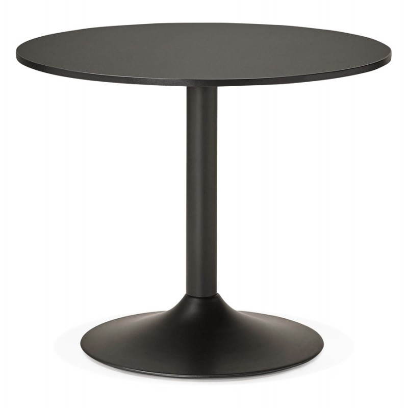 Mesa de comedor o escritorio diseño madera NILS y metal pintado (O 90 cm) (negro) - image 28402