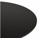 Dining table or desk round design NILS wood and metal painted (O 90 cm) (black)