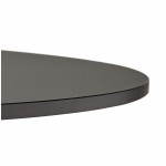 Office table or round design meal ASTA in wood and metal chrome (Ø 120 cm) (black)