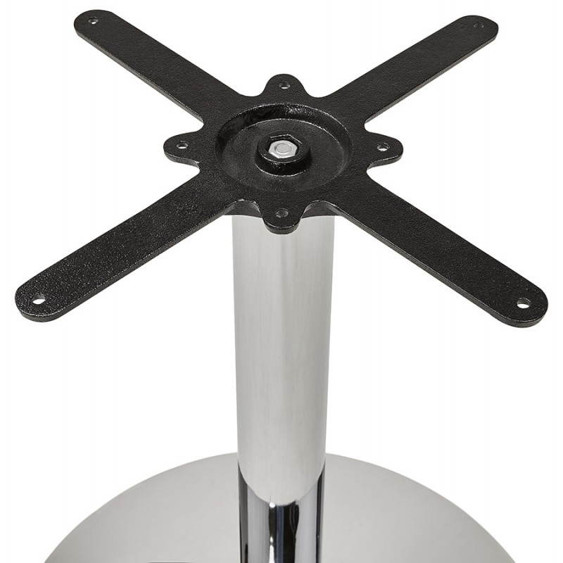 Esstisch oder Schreibtisch rundes Design NILS Holz und Metall-Chrom (O 90 cm) (schwarz) - image 28454