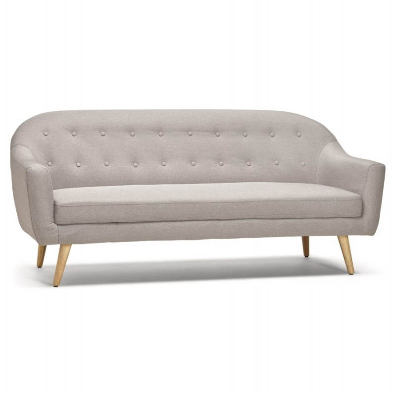 Fixed Scandinavian upholstered 3 sofa LUCIA fabric (grey) - image 28477