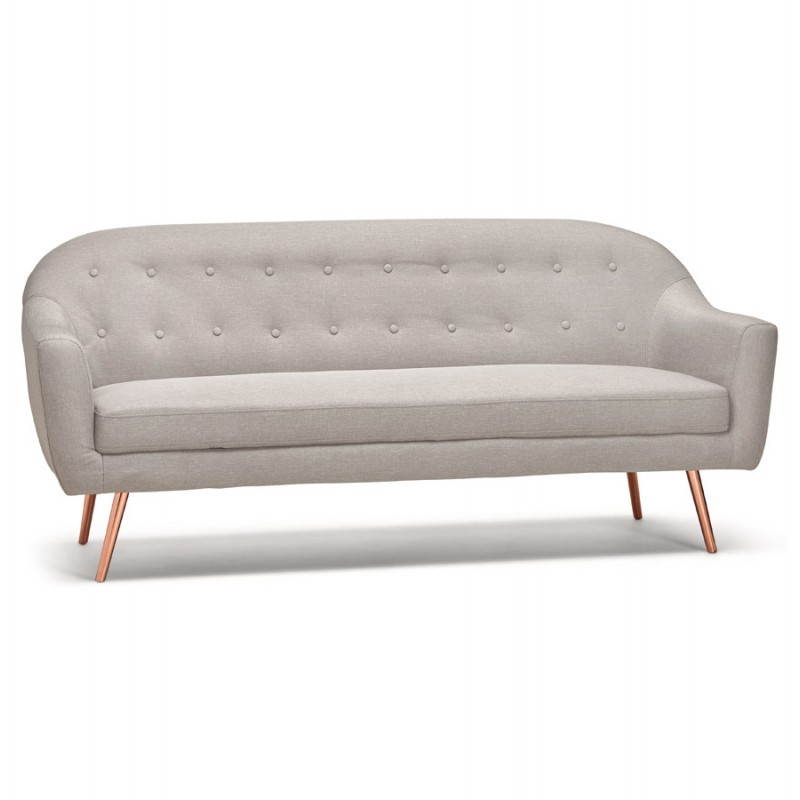 Fixed Scandinavian upholstered 3 sofa LUCIA fabric (grey) - image 28478