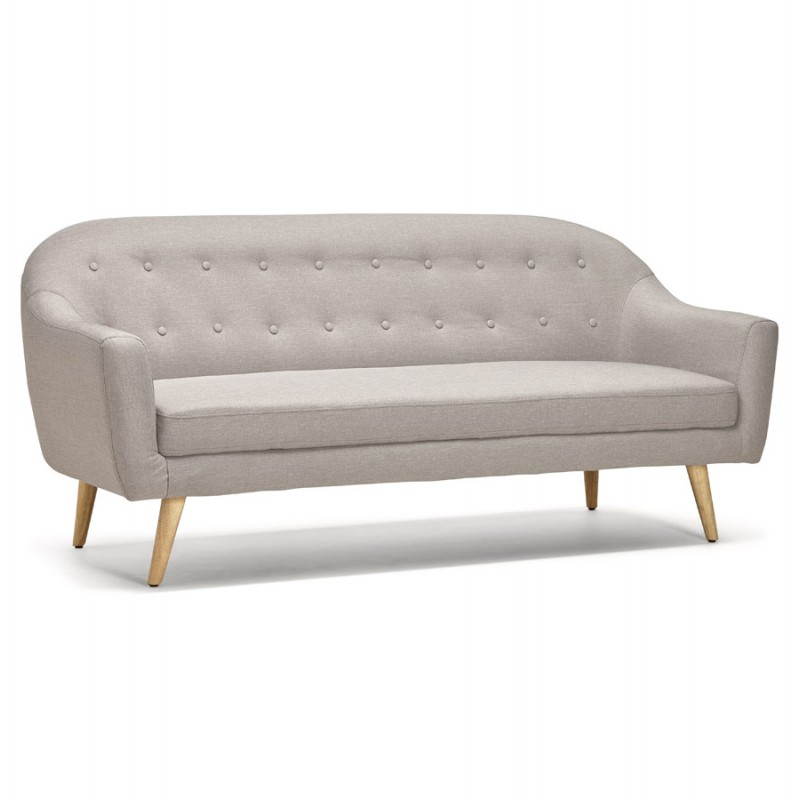 Fixed Scandinavian upholstered 3 sofa LUCIA fabric (grey) - image 28479