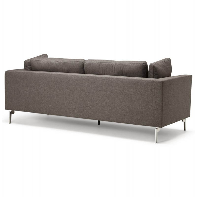 Moderno sofá fijo 3 lugares a tela de IRINA (gris oscuro) - image 28507