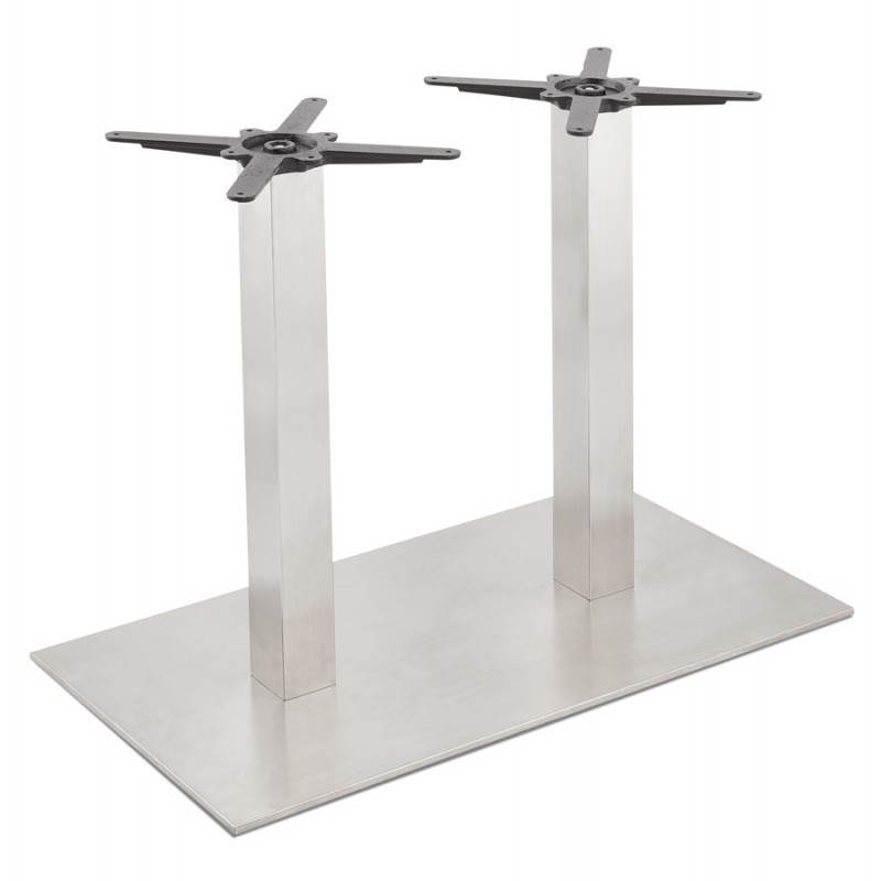 Double pied de table RAMBOU en acier brossé (50cmX100cmX73cm) - image 28524
