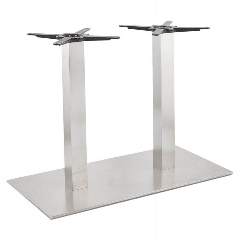 Double pied de table RAMBOU en acier brossé (50cmX100cmX73cm) - image 28528