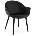 Fauteuil chaise design et moderne ORLY (noir)