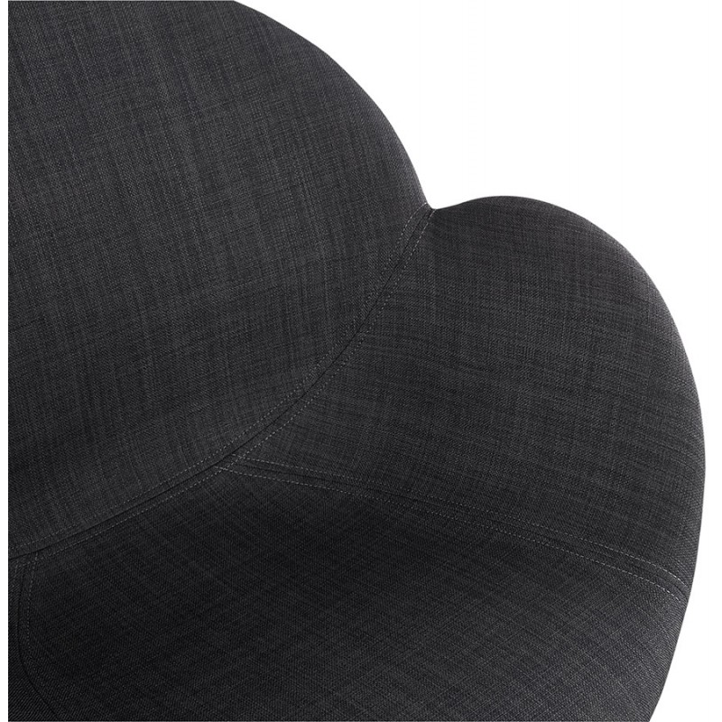 Chaise design style industriel TOM en tissu pied métal noir (gris foncé) - image 29163