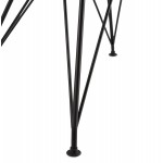Chaise design style industriel TOM en tissu pied métal noir (gris foncé)