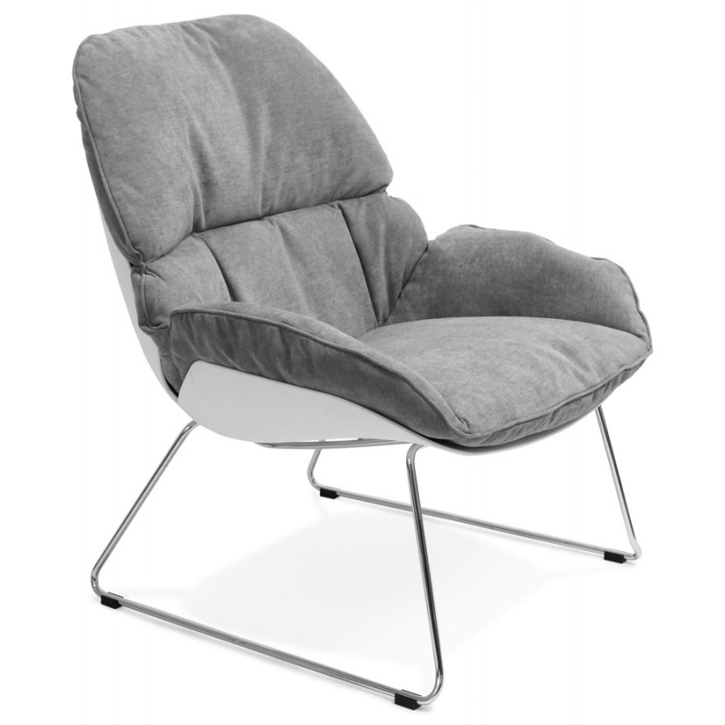 Salón de diseño tela silla LILOU (gris claro)