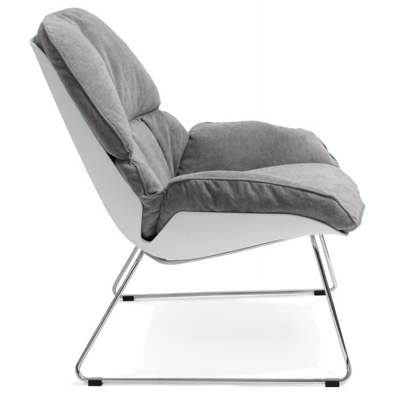 Fauteuil lounge design LILOU en tissu (gris clair) - image 29320