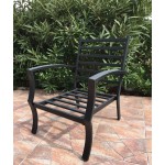Lot de 4 chaises de jardin CROZET aspect fer forgé (noir)