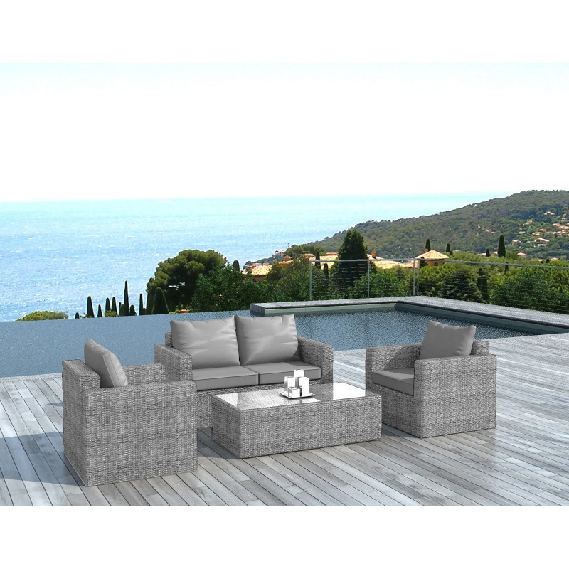 Garden furniture 4 seater JUAN woven resin (grey) - image 29981