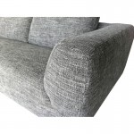 Ecke Sofa Design links 5 Plätze mit JUSTINE Chaise in Stoff (hellgrau)