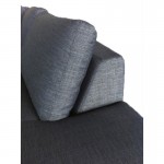 Derecha esquina sofá diseño 5 lugares con chaise de JUSTINE en tela (gris oscuro)