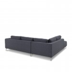 Ecke Sofa Design links 5 Plätze mit JUSTINE Chaise in Stoff (dunkelgrau)