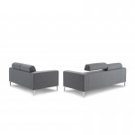 Fisso in design a 3 posti divano destra CHARLINE tessuto (grigio)