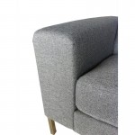 Canapé droit fixe design 3 places CHARLINE en tissu (gris)