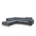 Ecke Sofa Design links 5 Plätze mit Meridian MATHIS in Stoff (dunkelgrau)