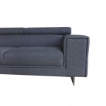 Ecke Sofa Design links 5 Plätze mit Meridian MATHIS in Stoff (dunkelgrau)