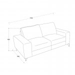 Design right sofa 2 seater ALBERT (Brown) fabric