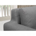 Canapé d'angle côté Gauche design 3 places avec méridienne SERGIO en tissu (gris)