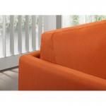 Canapé droit vintage cubique 2 places JONAZ en tissu (orange)