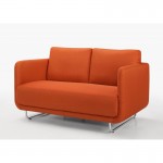 Vintage de sofá cúbico derecha 2 lugares JONAZ en tela (color naranja)
